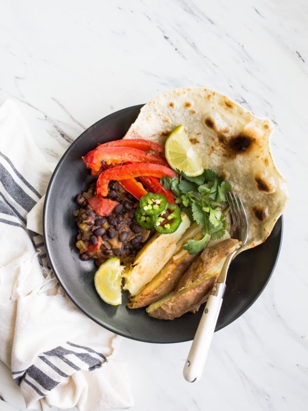 vegan burrito bowls with black beans